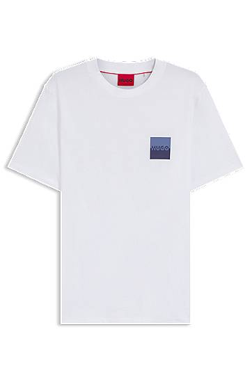 Футболка BOSS HUGO Men's T-Shirt with Split Logo білий | 50544458