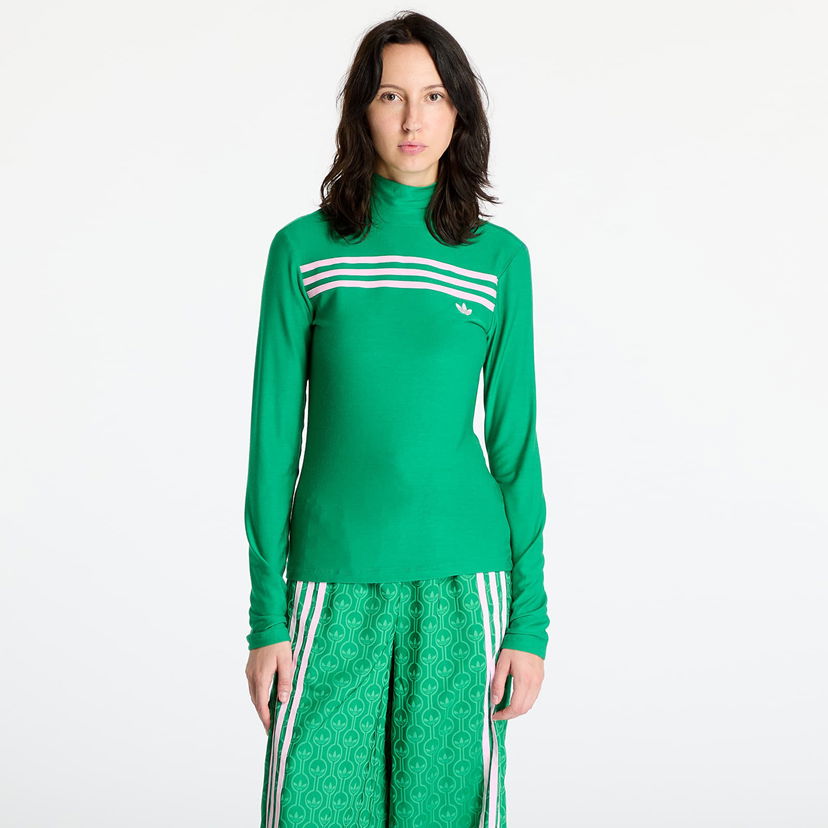 Футболка adidas Originals Longsleeve 3-Stripe Tee Green Зелений | JN8314