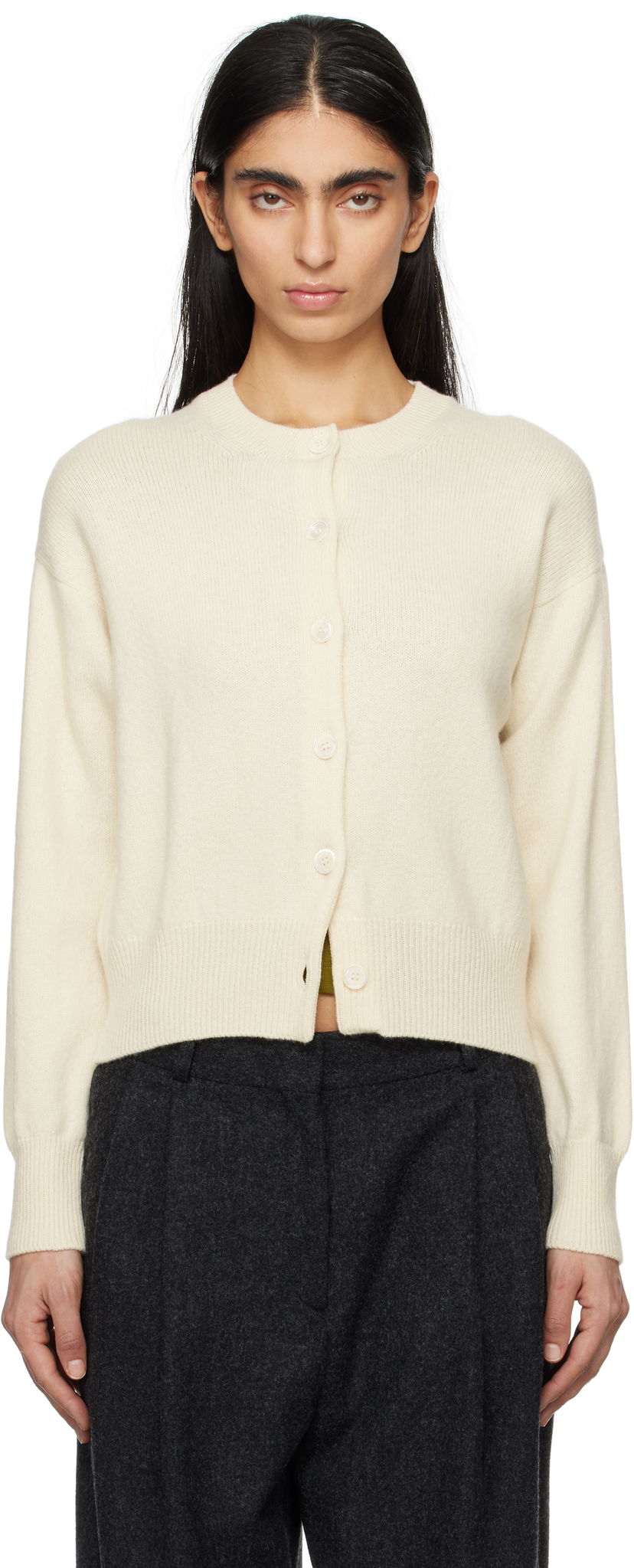 Cветр &Daughter &Daughter Ada Crewneck Cardigan білий | HKN03905