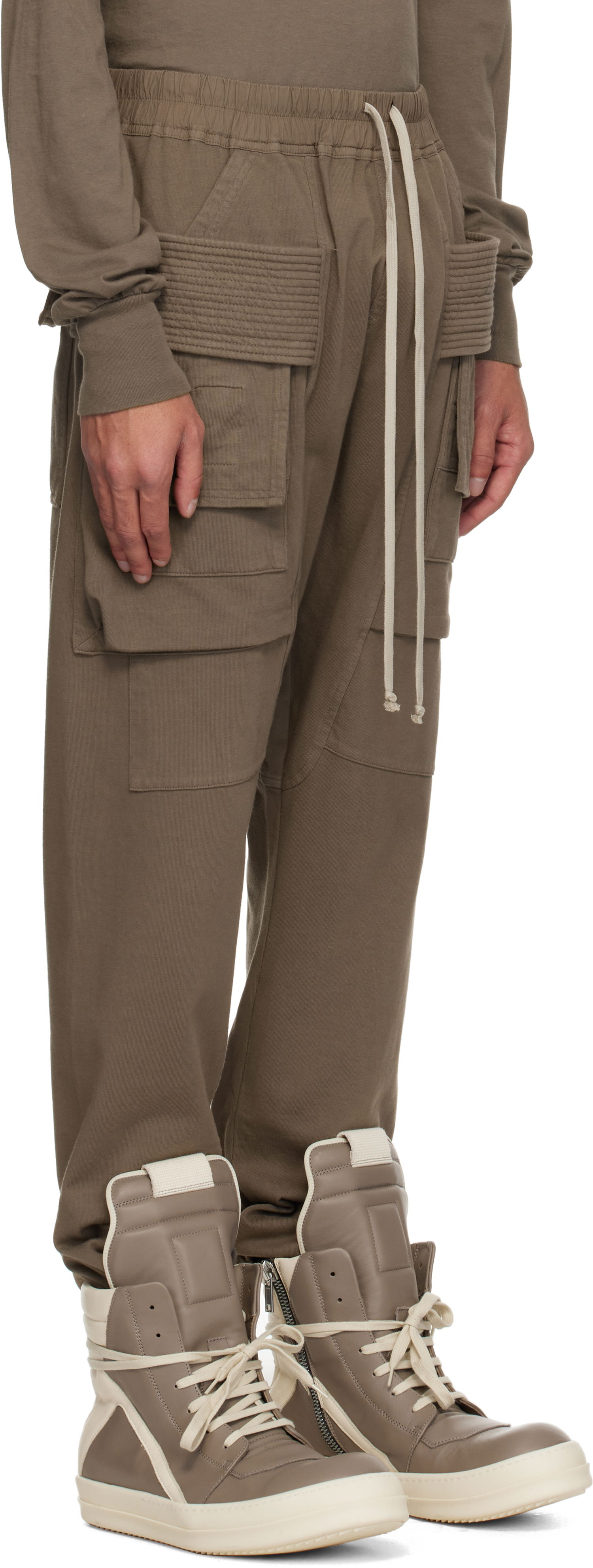 Штани карго Rick Owens Rick Owens DRKSHDW Hollywood Creatch Drawstring Cargo Pants Коричневий | DU01E3376 RIG, 1