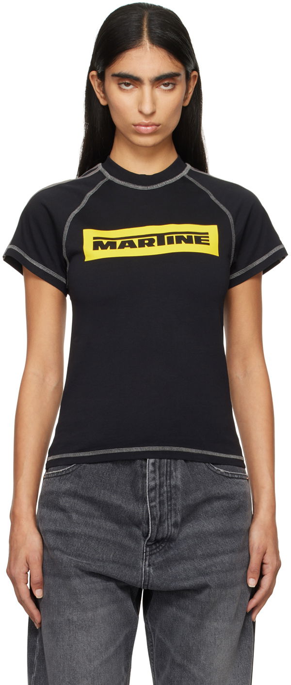 Футболка Martine Rose Raglan Shrunken T-shirt чорний | 639JE01001L