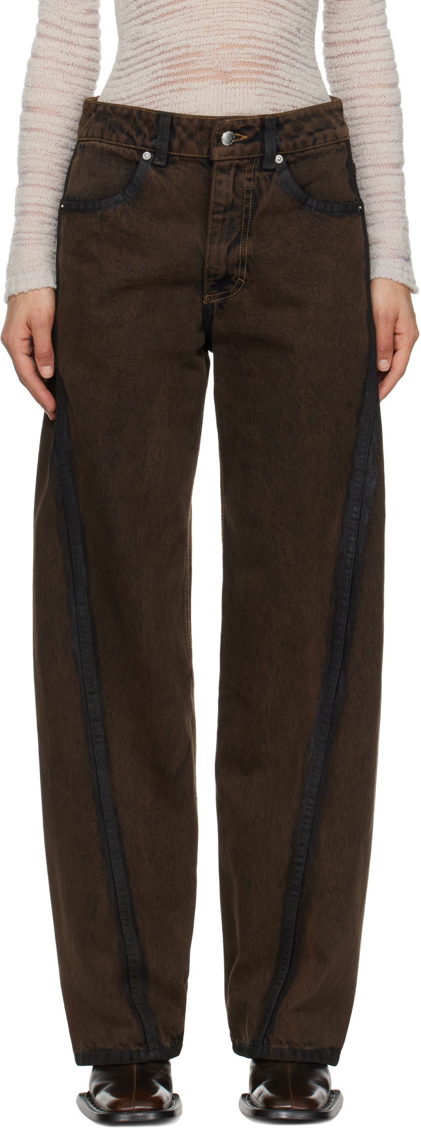 Джинси Eckhaus Latta Eckhaus Latta Bend Jeans Коричневий | 1225-EL-PS25-O -