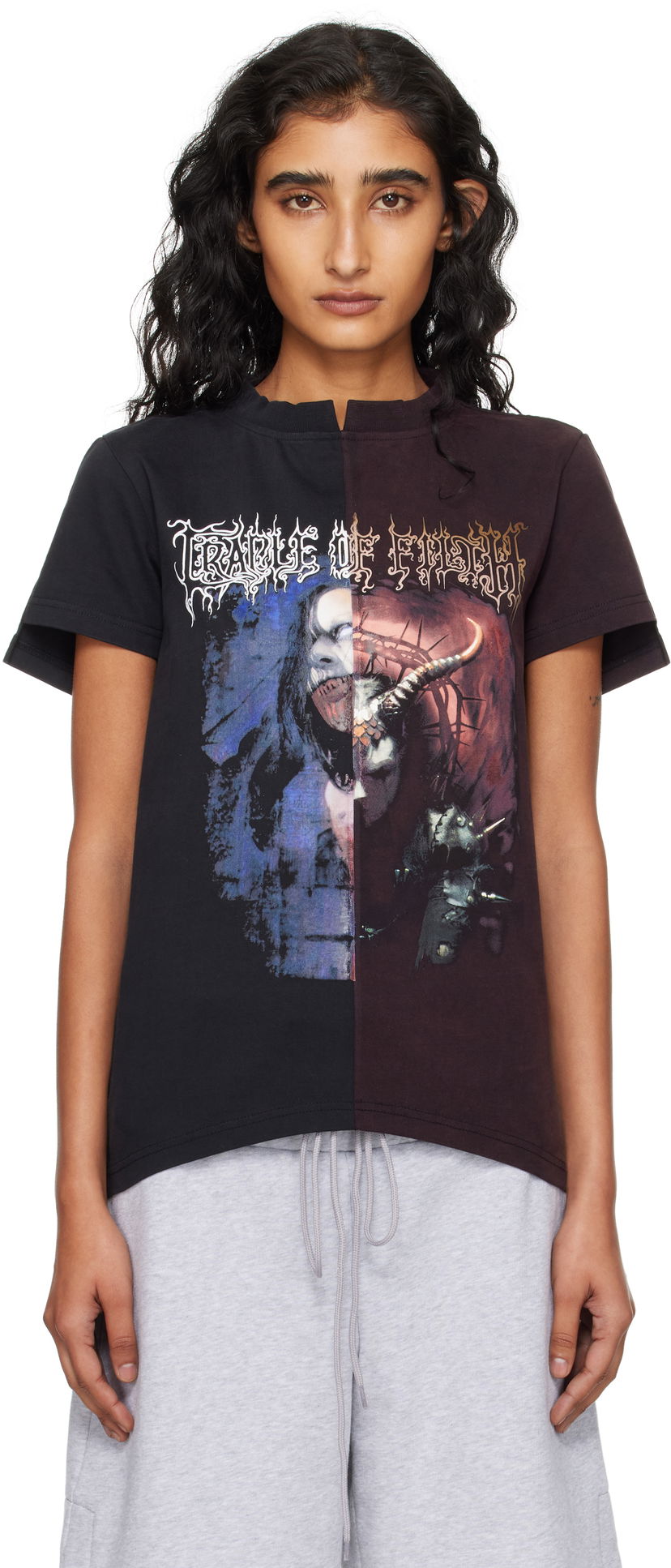 Футболка VETEMENTS VETEMENTS Cradle of Filth Cut-Up Fitted T-Shirt чорний | WCF76TR930BR