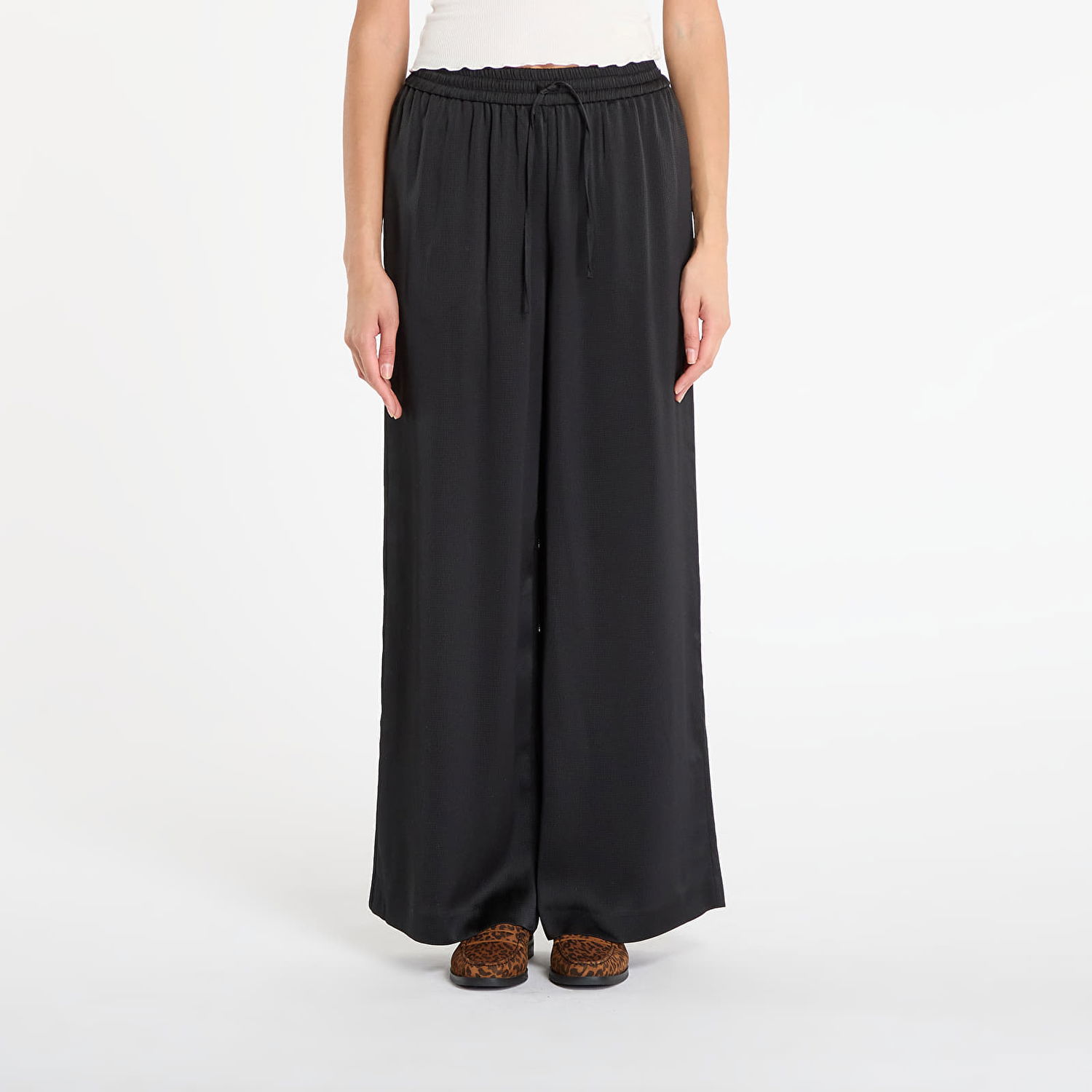 Штани Samsoe Samsoe Sahelena Wide-Leg Drawstring Trousers чорний | F24300151_CLR000021, 0