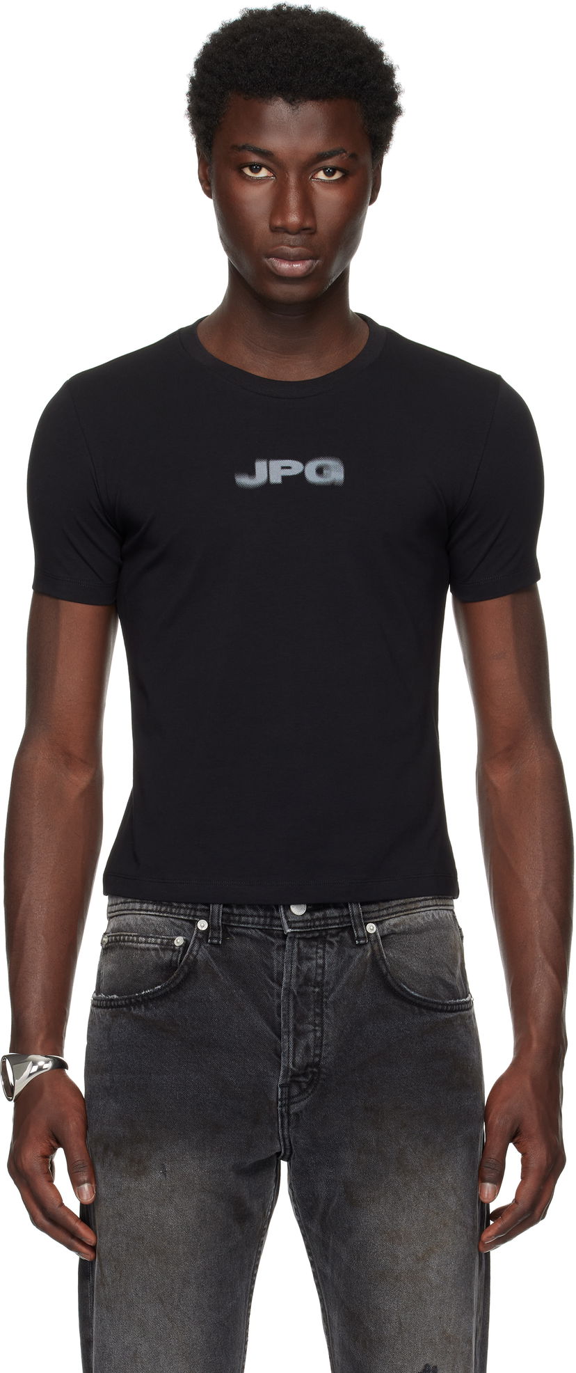 Футболка Jean Paul Gaultier Jean Paul Gaultier 'The JPG' Baby Tee чорний | 25/03-W-TO300-J002-0004