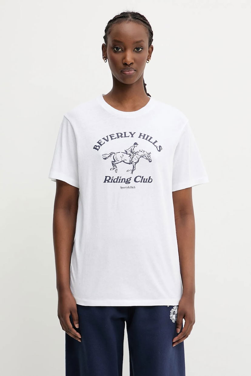 Футболка Sporty & Rich Sporty & Rich BH Riding Club Tee білий | TO089626255WH01