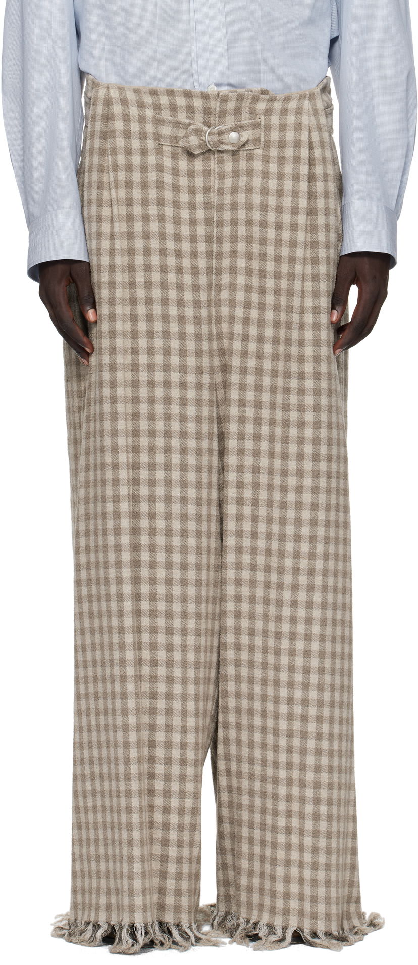 Штани HED MAYNER Hed Mayner Check Trousers бежевий | HMMB30041A-HB201