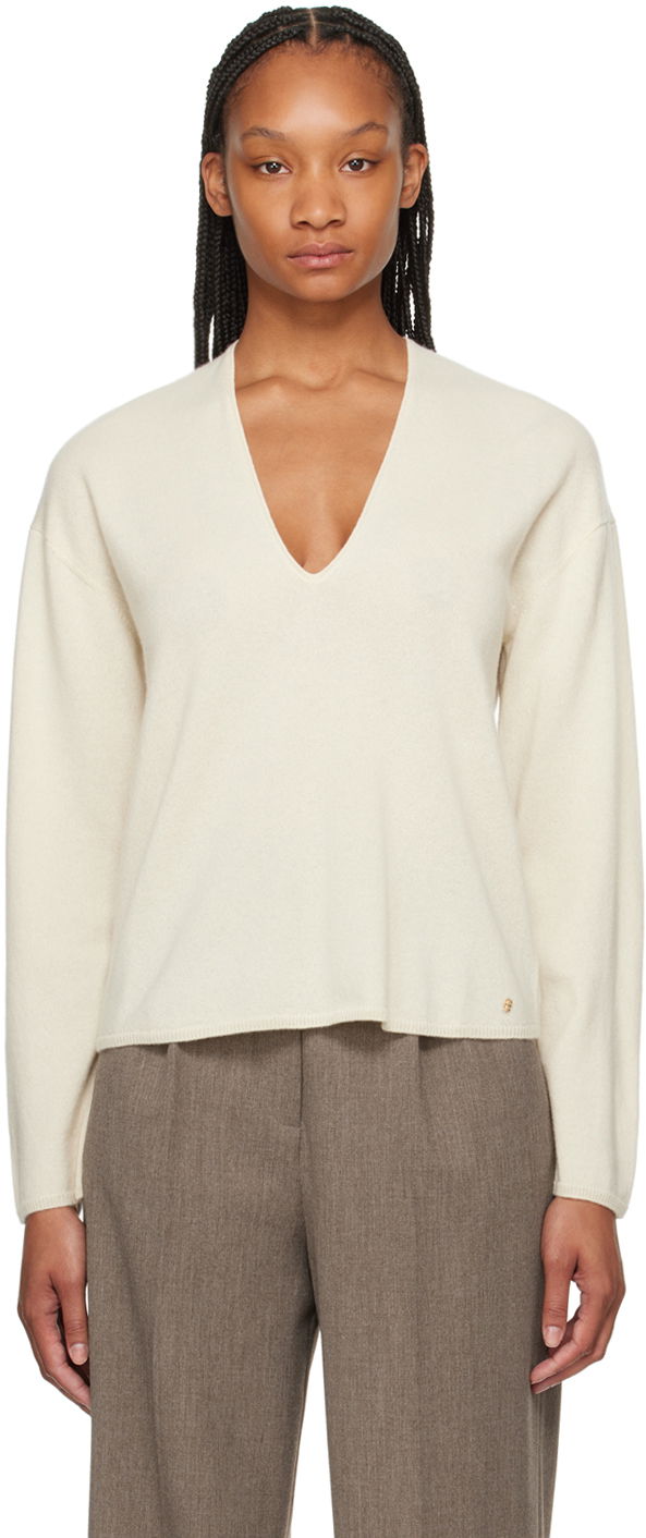 Cветр Anine Bing ANINE BING Athena V-Neck Sweater бежевий | A-09-0332-120