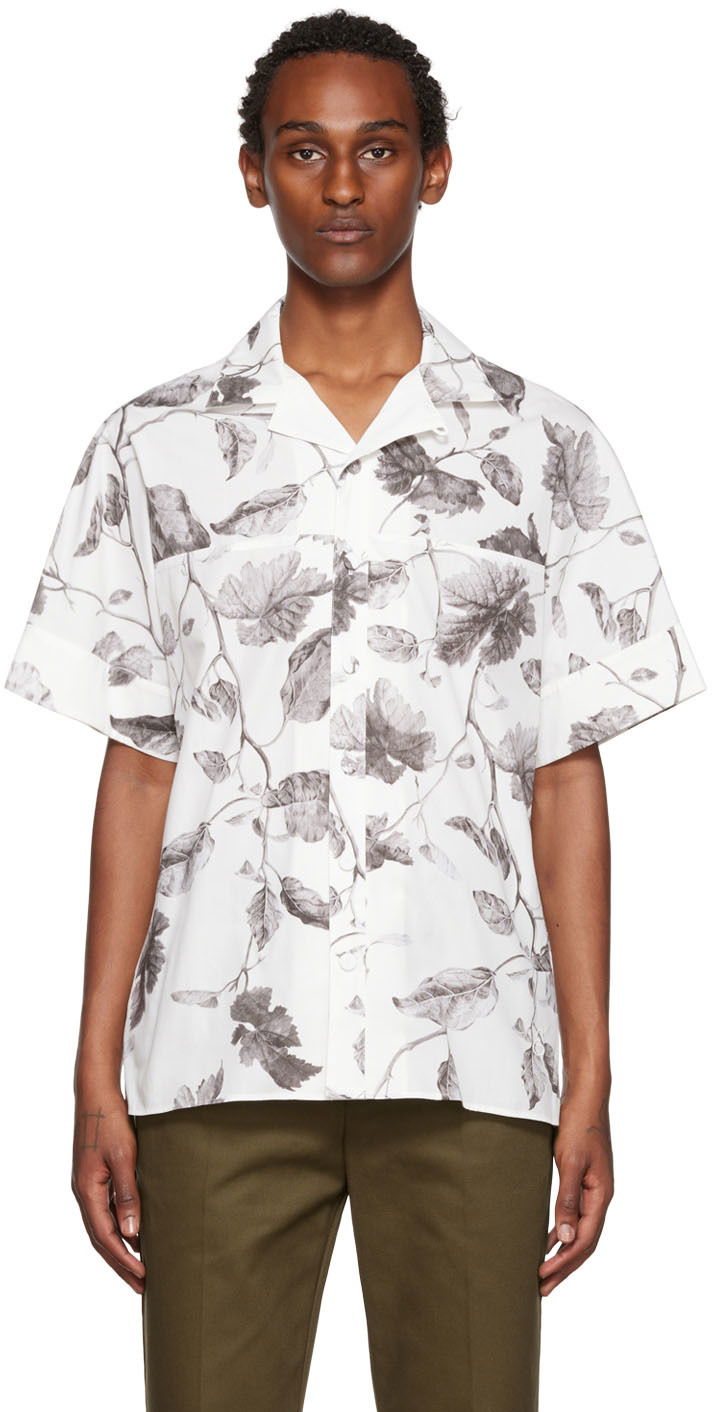 Сорочка Erdem Erdem Philip Leaf-Print Shirt білий | MF22_503MLLWP PHILIP