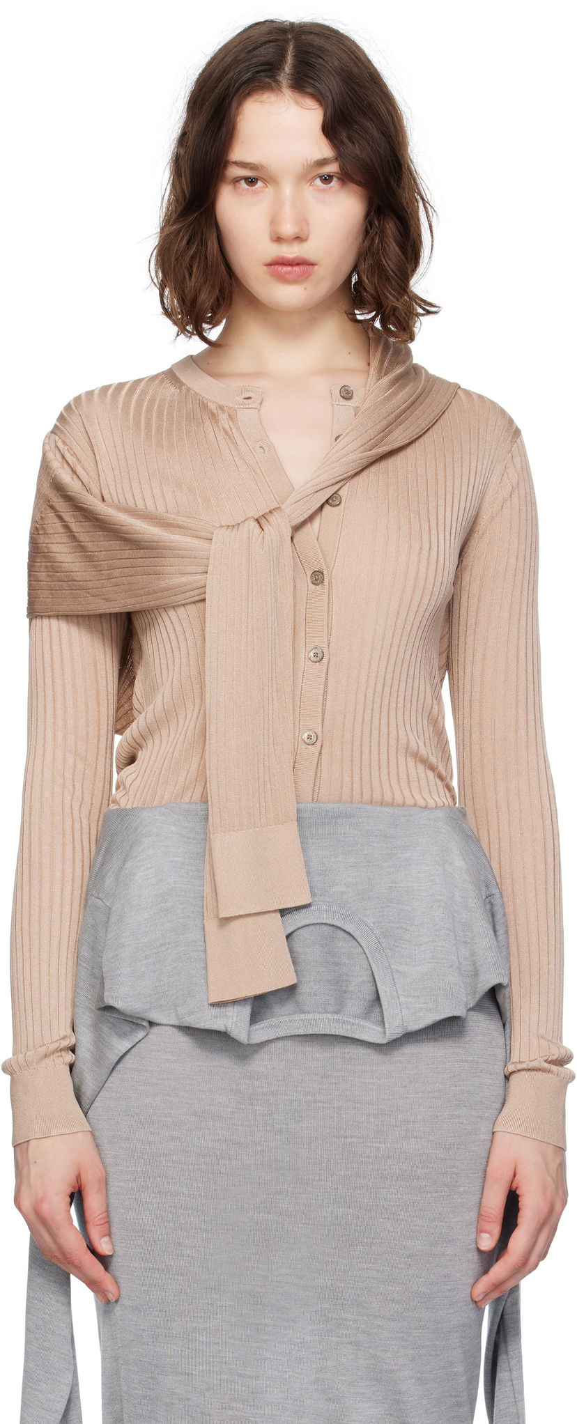 Cветр Acne Studios Acne Studios Knit Cardigan бежевий | A60578-