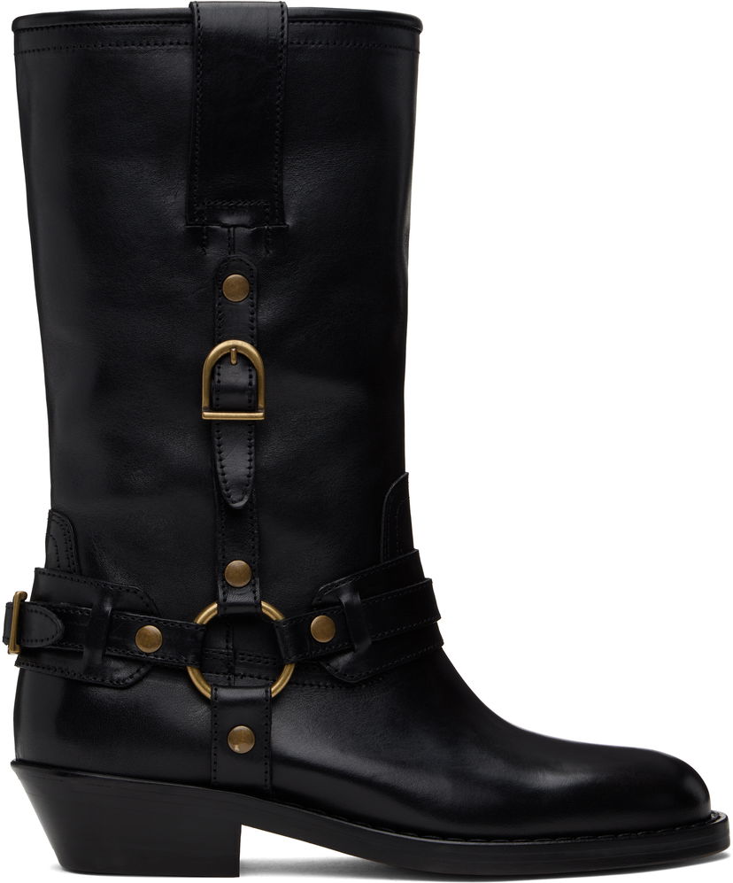 Одяг ISABEL MARANT Isabel Marant Heiko Leather Boots чорний | 25PBO0192FA-C1A22S