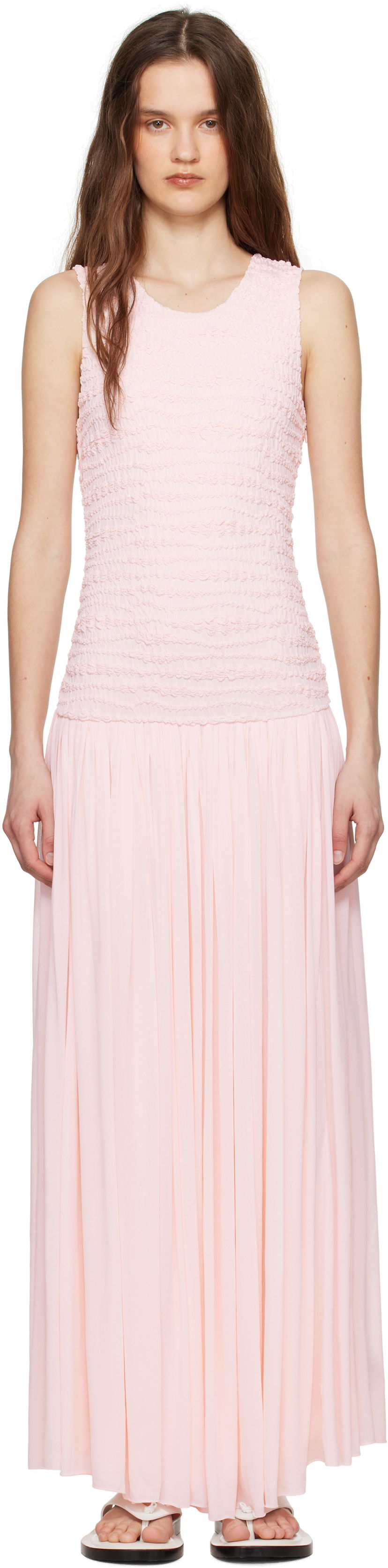 плаття Jil Sander Jil Sander Shirred Maxi Dress Рожевий | J02CT0475_J20266