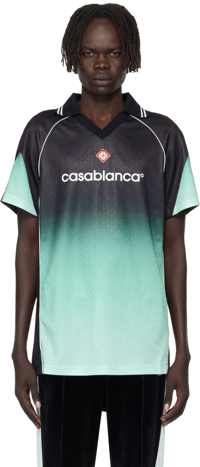 Джерсі Casablanca Casablanca Monogram Football Jersey чорний | U-MPF25-JTP-375-01