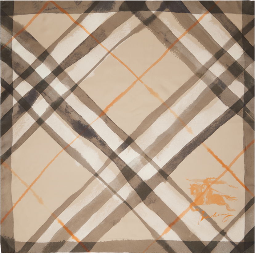 Шарф Burberry Burberry Watercolor Check Silk Scarf бежевий | 8107301