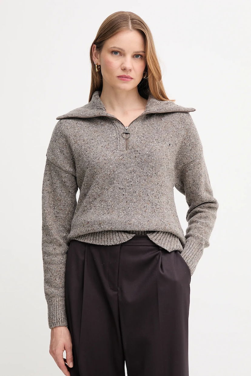 Cветр Barbour Barbour Half Zip Knit Sweater Сірий | LKN1579