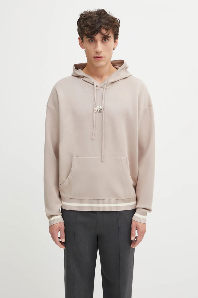 Світшоти Filling Pieces Knit Hoodie with Applique бежевий | 422532500265
