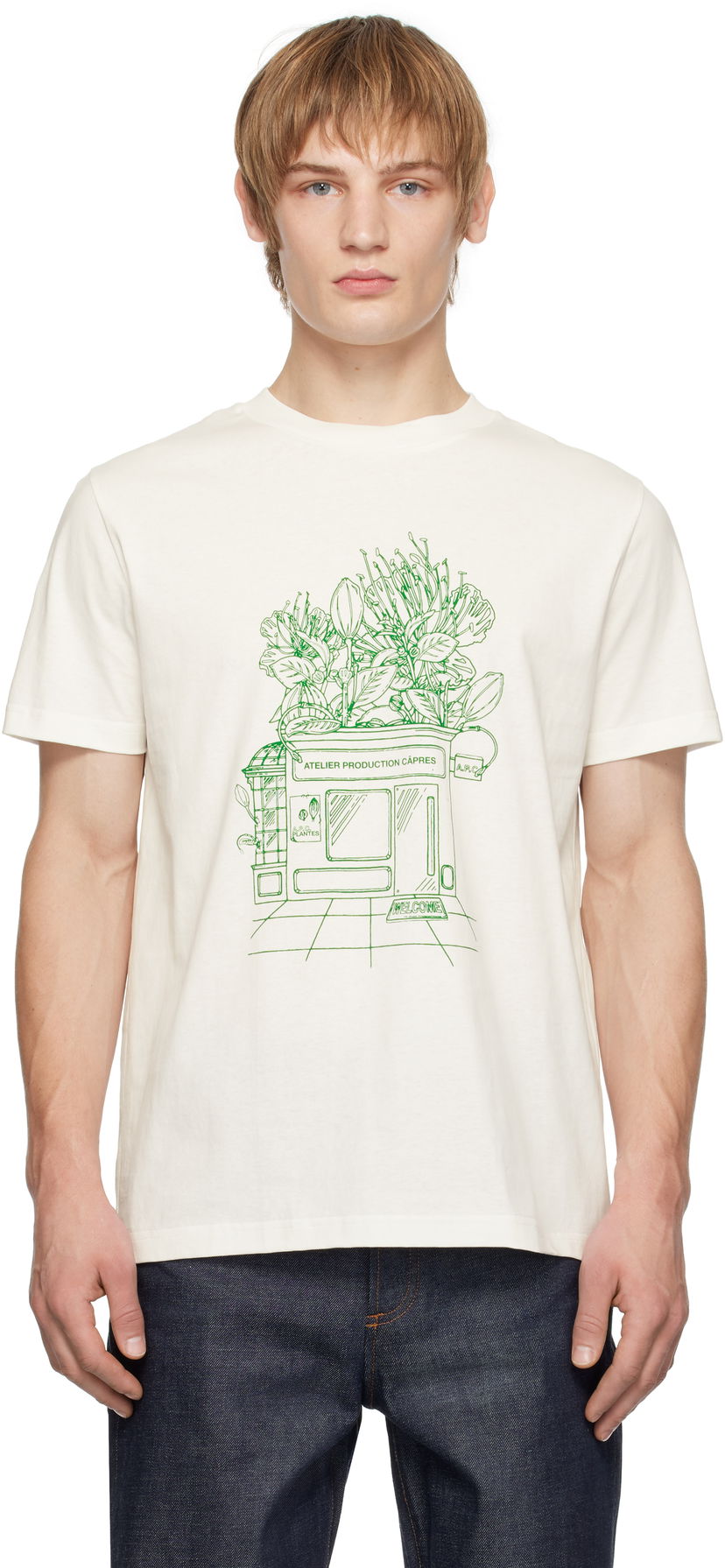 Футболка A.P.C. Magasin Print T-Shirt білий | COGCK-M26449