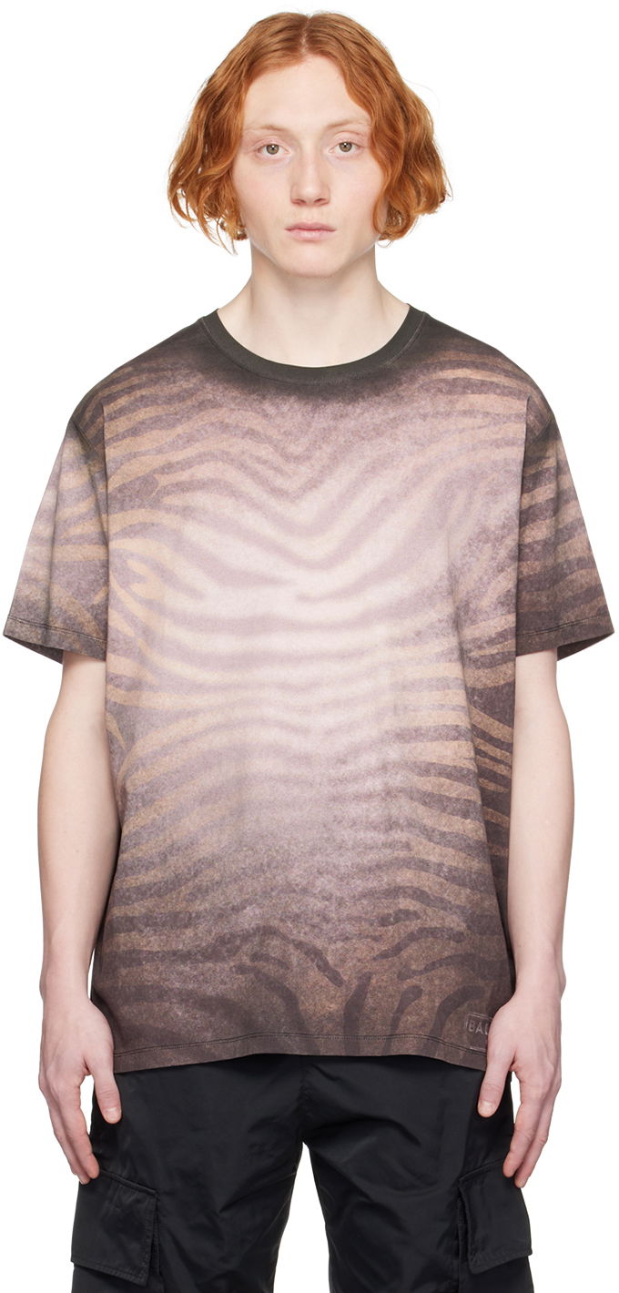 Футболка Balmain Zebra Print Relaxed Fit T-Shirt Коричневий | AH1EG010GC50