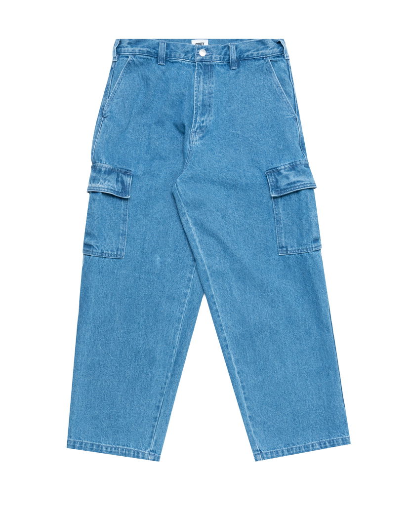 Штани OBEY Big Wig Cargo Denim Pant Синій | 142010094-LIN