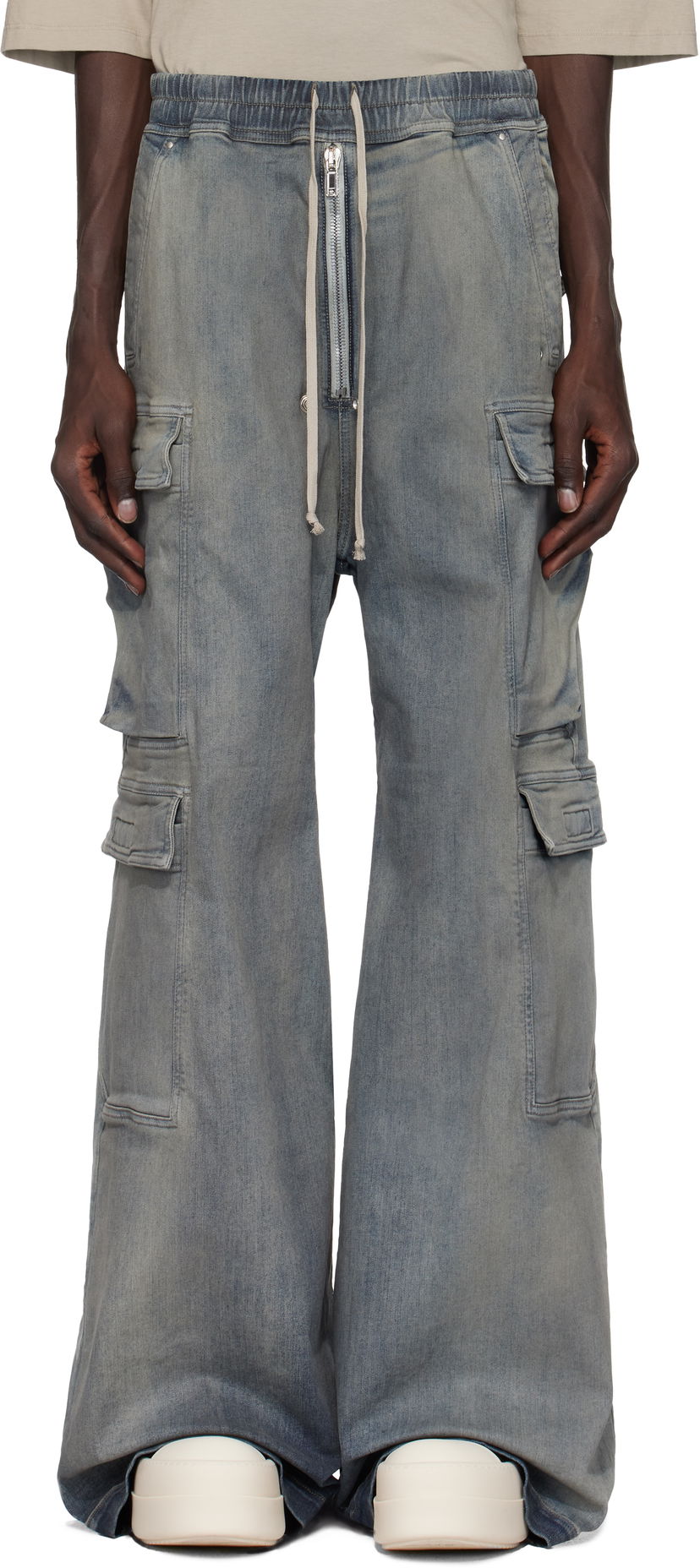 Штани карго Rick Owens Porterville Double Cargo Jumbo Belas Denim Cargo Pants Синій | DU02D2398 SKY