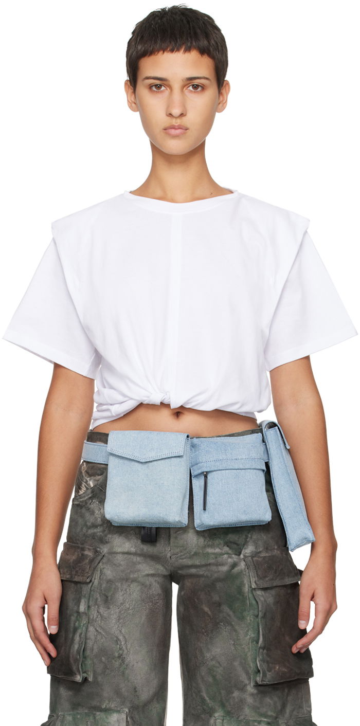 Кроп-топи The Attico The Attico Denim Belt Bag білий | 241WKE11 D073