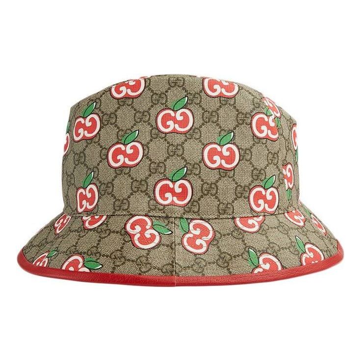 Капелюх Gucci Canvas Bucket Hat with Apple Print бежевий | 628445-4HL96-8474, 0