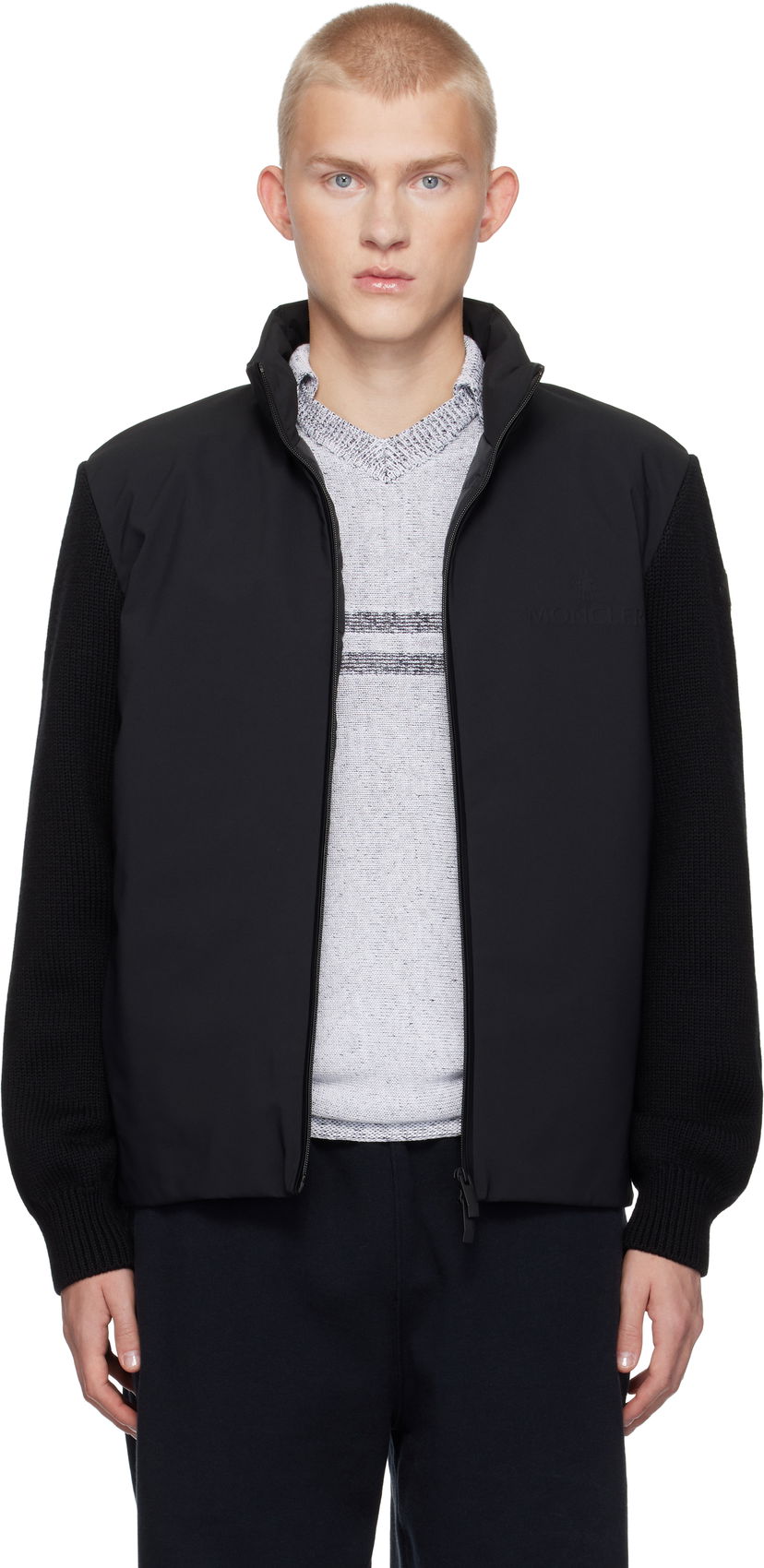 Пуховик Moncler Cardigan Tricot Down Jacket чорний | J20919B00030M1282