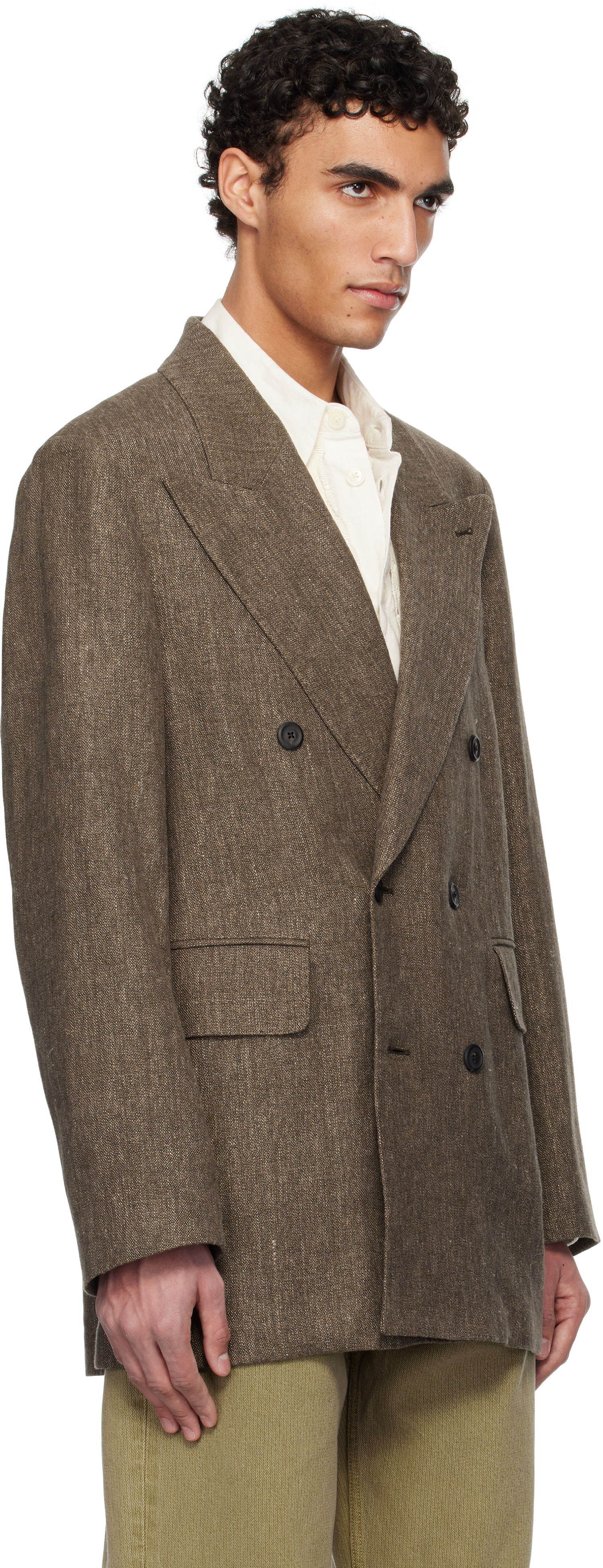 Куртка OUR LEGACY Our Legacy Sharp Double-Breasted Blazer Коричневий | M2250STC, 1