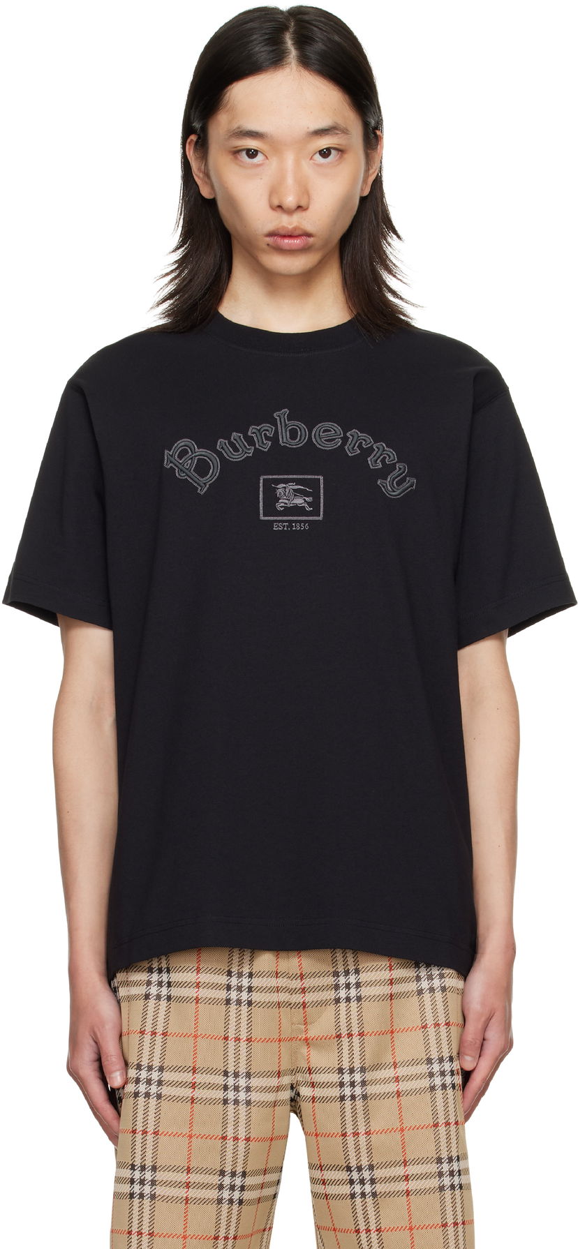 Футболка Burberry Burberry Gothic Logo Cotton T-Shirt чорний | 8116061