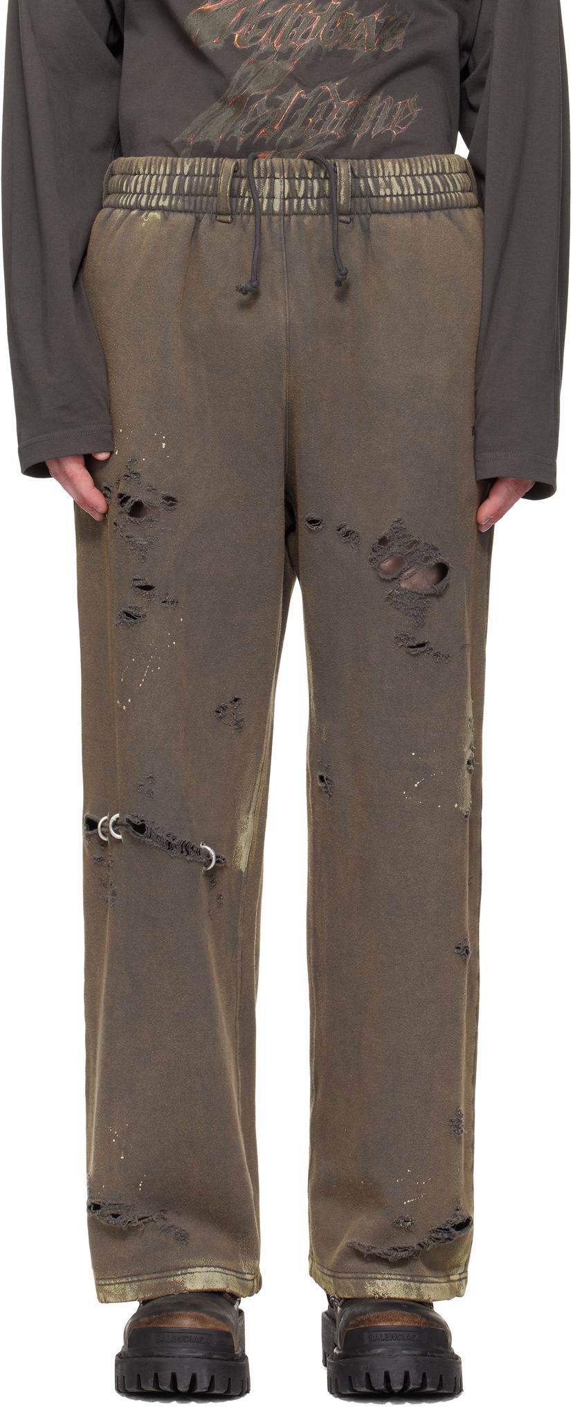 Спортивні штани We11done We11done Pierced Sweatpants Коричневий | WD-TA0-25-735-U-CH