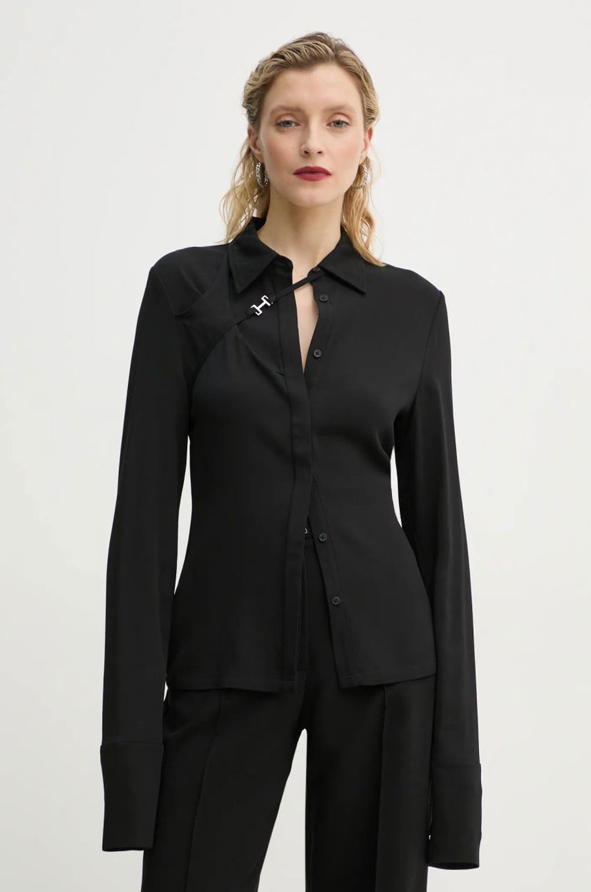 Сорочка HELIOT EMIL Heliot Emil Regular Fit Shirt with Classic Collar чорний | AW24.W.05.056.BLK01