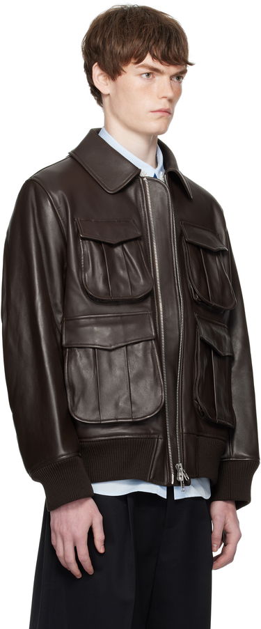 Куртка бомбер Simone Rocha Simone Rocha Oversized Multi-Pocket Aviator Jacket Коричневий | 6130 0456, 1