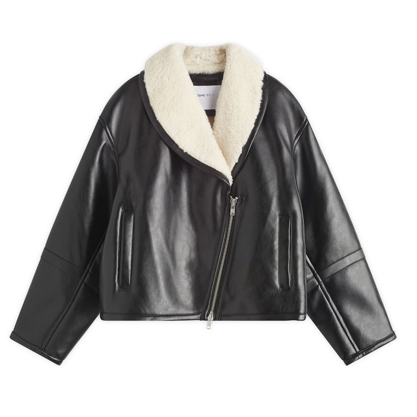 Пальто STAND STUDIO Faux Fur Shearling Coat чорний | 66325-9132-89100