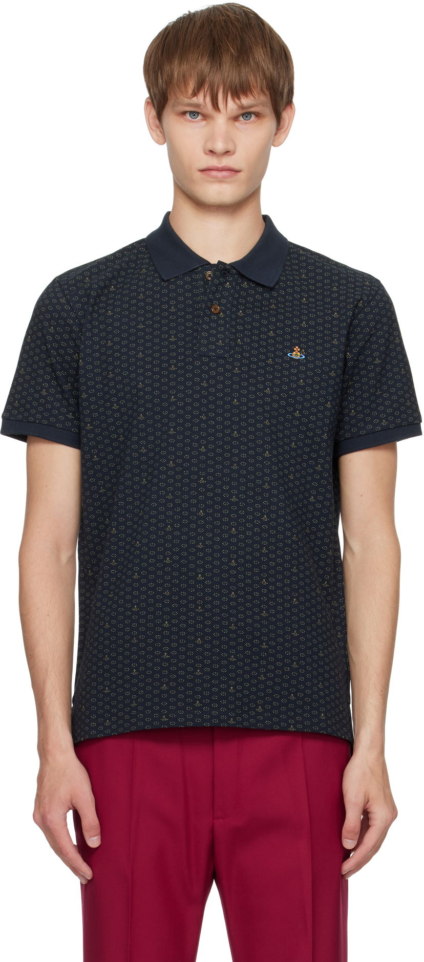 Сорочка поло Vivienne Westwood Vivienne Westwood Classic Polo темно-синій | 2H01000P-J009Q-