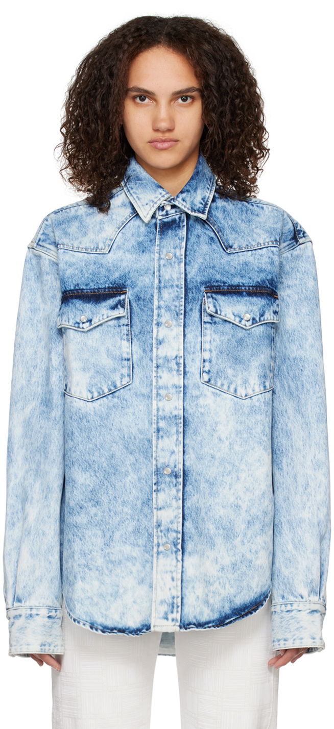 Сорочка VETEMENTS VTMNTS Boiled Denim Shirt Синій | VL14SH650B