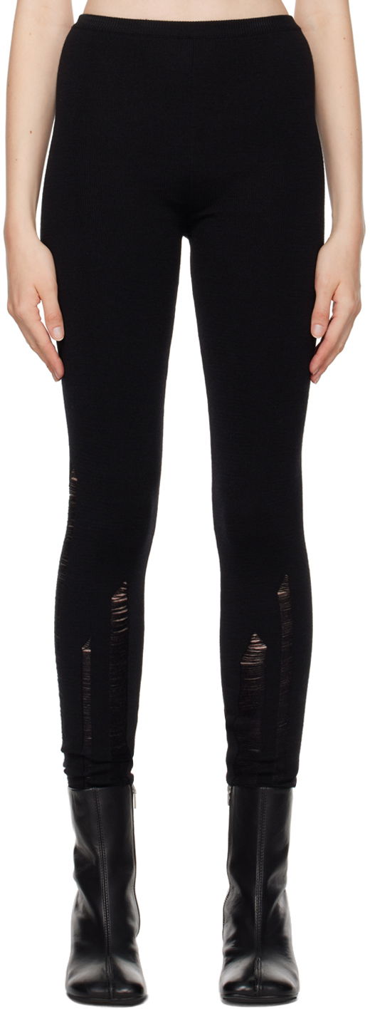 Легінси Maison Margiela Compact Distressed Leggings чорний | S62KB0220 M13070