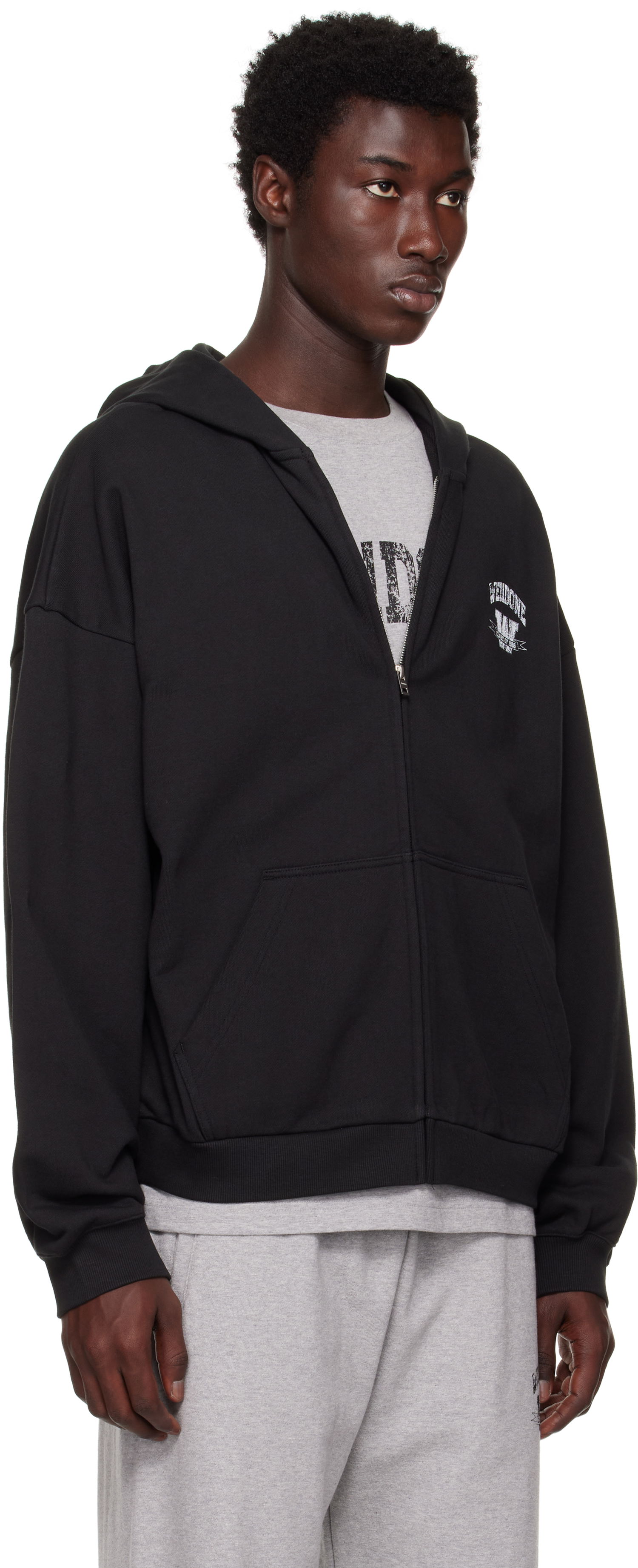 Світшоти We11done We11done Collegiate Zip-Up Hoodie чорний | WD-TJ2-25-846-U-BK, 1