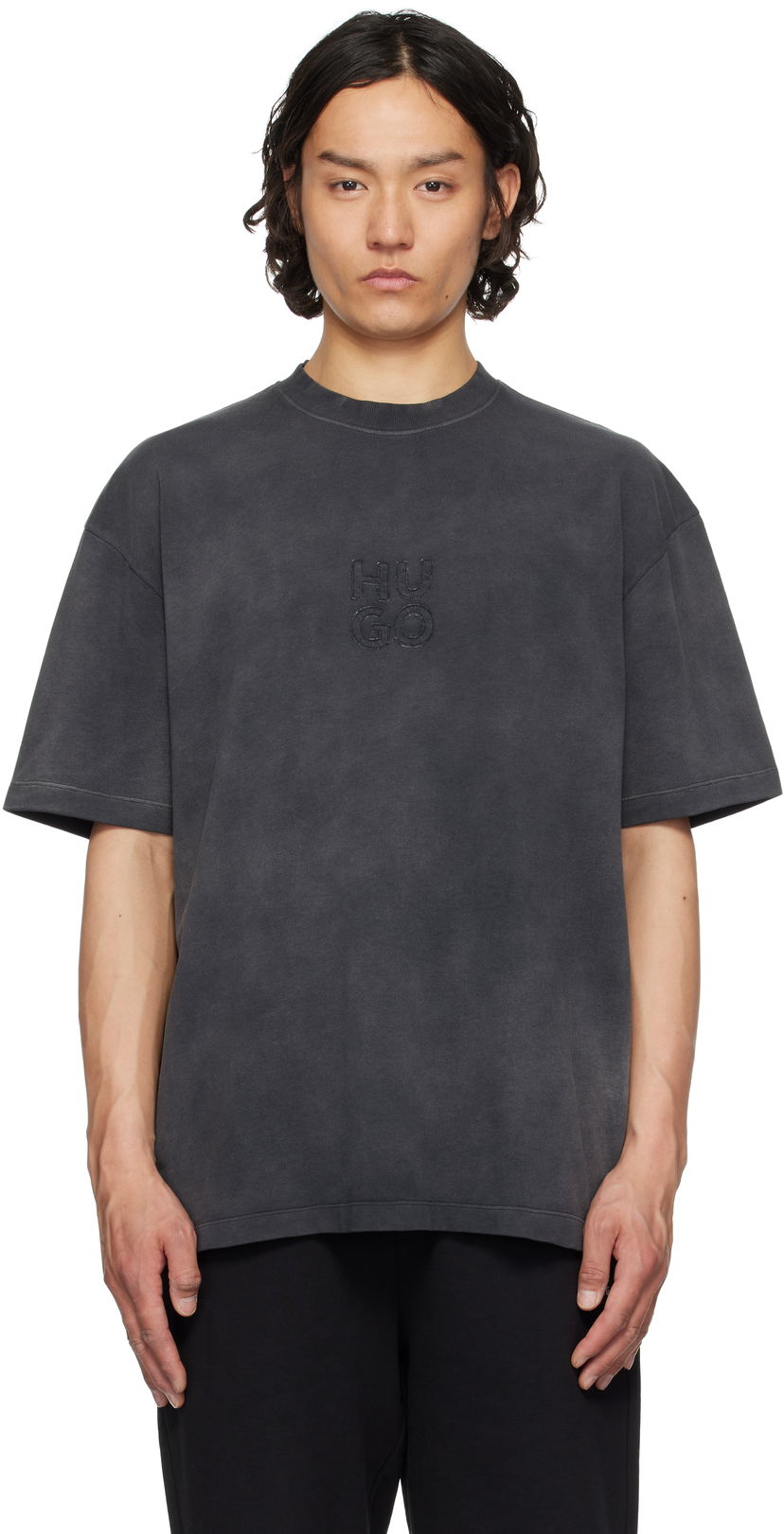 Футболка BOSS Hugo Logo Appliqué T-Shirt Сірий | 50535302
