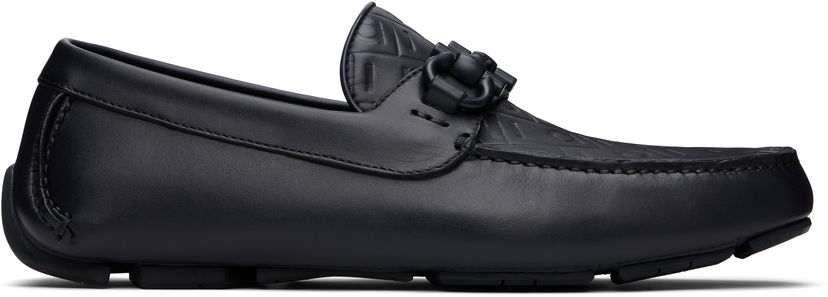 Догляд за взуттям FERRAGAMO Salvatore Ferragamo Gancini Ornament Driver Loafers темно-синій | 778804