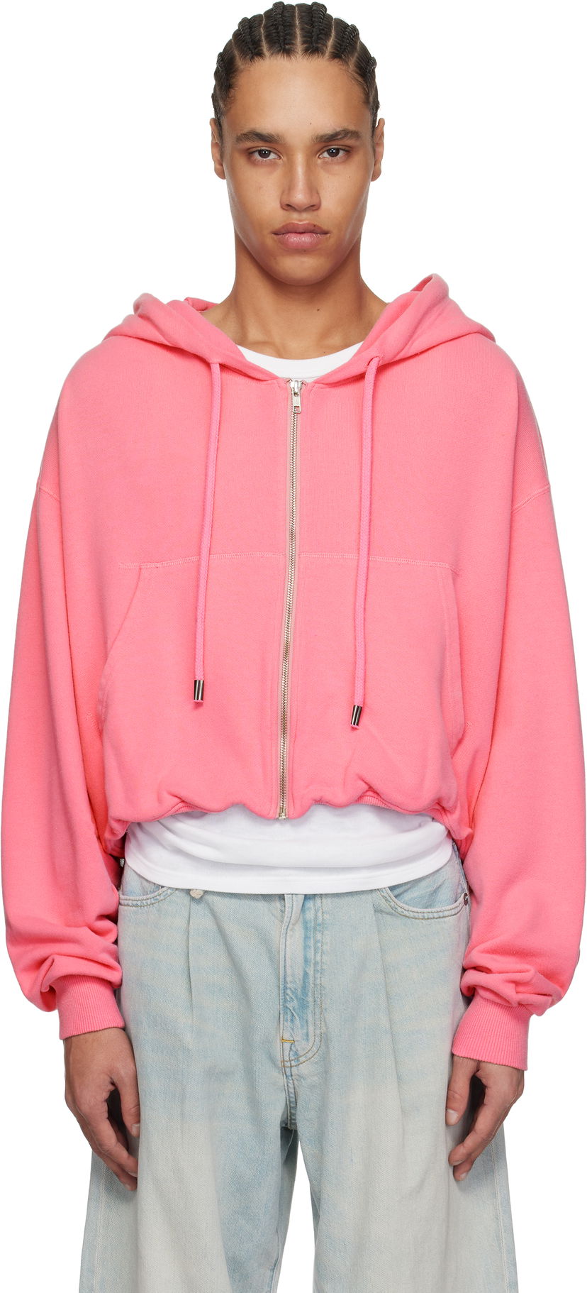 Світшоти R13 R13 Balloon Cropped Zip-Up Hoodie Рожевий | R13WK216-K001I