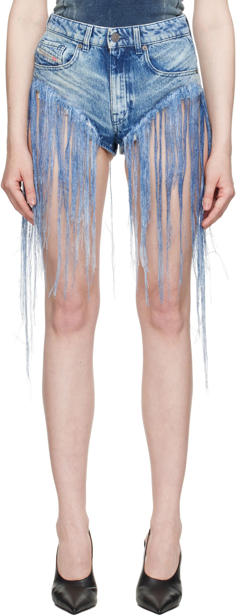 Шорти Diesel Diesel De-Jizz-Fsg Fringe Denim Shorts Синій | A18145 0CMBM