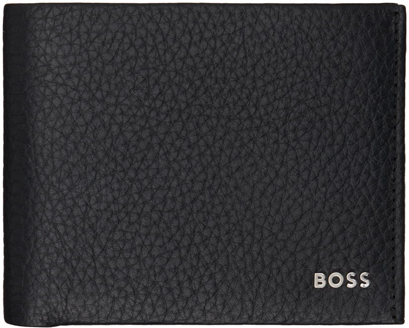 Гаманець BOSS Black Leather Logo Lettering Wallet чорний | 50529512