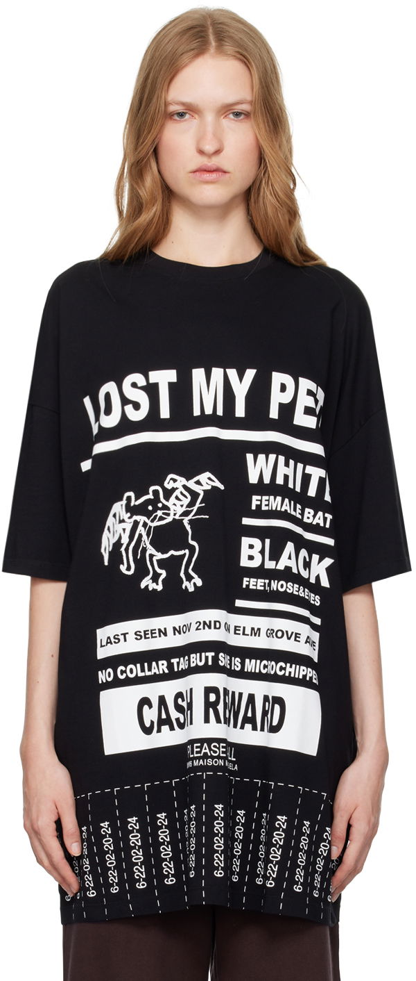 Футболка Maison Margiela 'Lost Pet' Print T-shirt чорний | S62GD0188 S23588