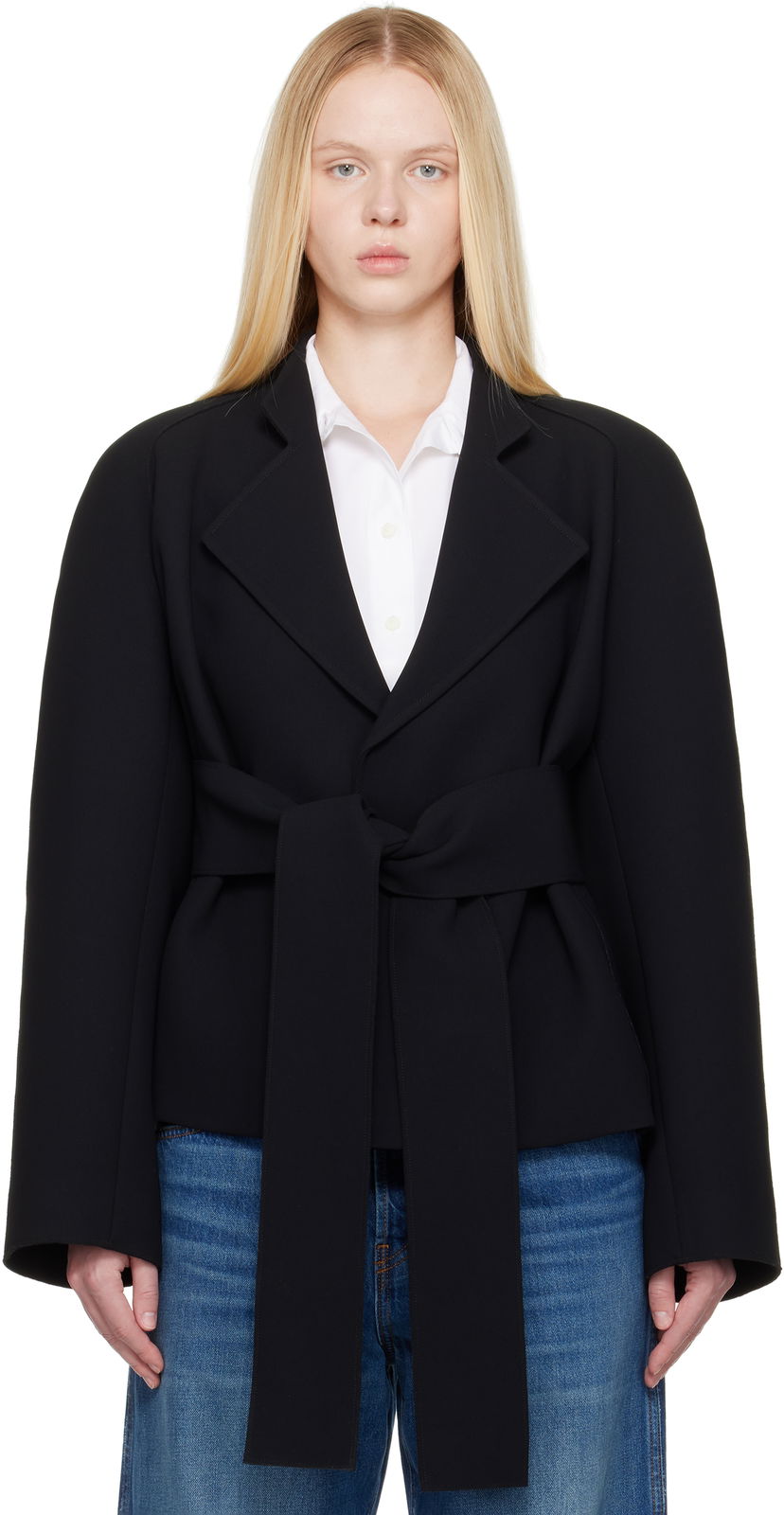 Куртка Khaite KHAITE Edith Belted Jacket чорний | 61814114