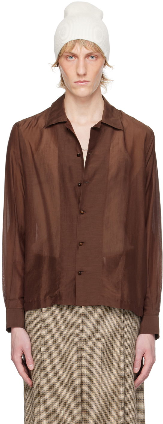 Шапка Bode Sheer Button-Up Shirt білий | MRS24SH047