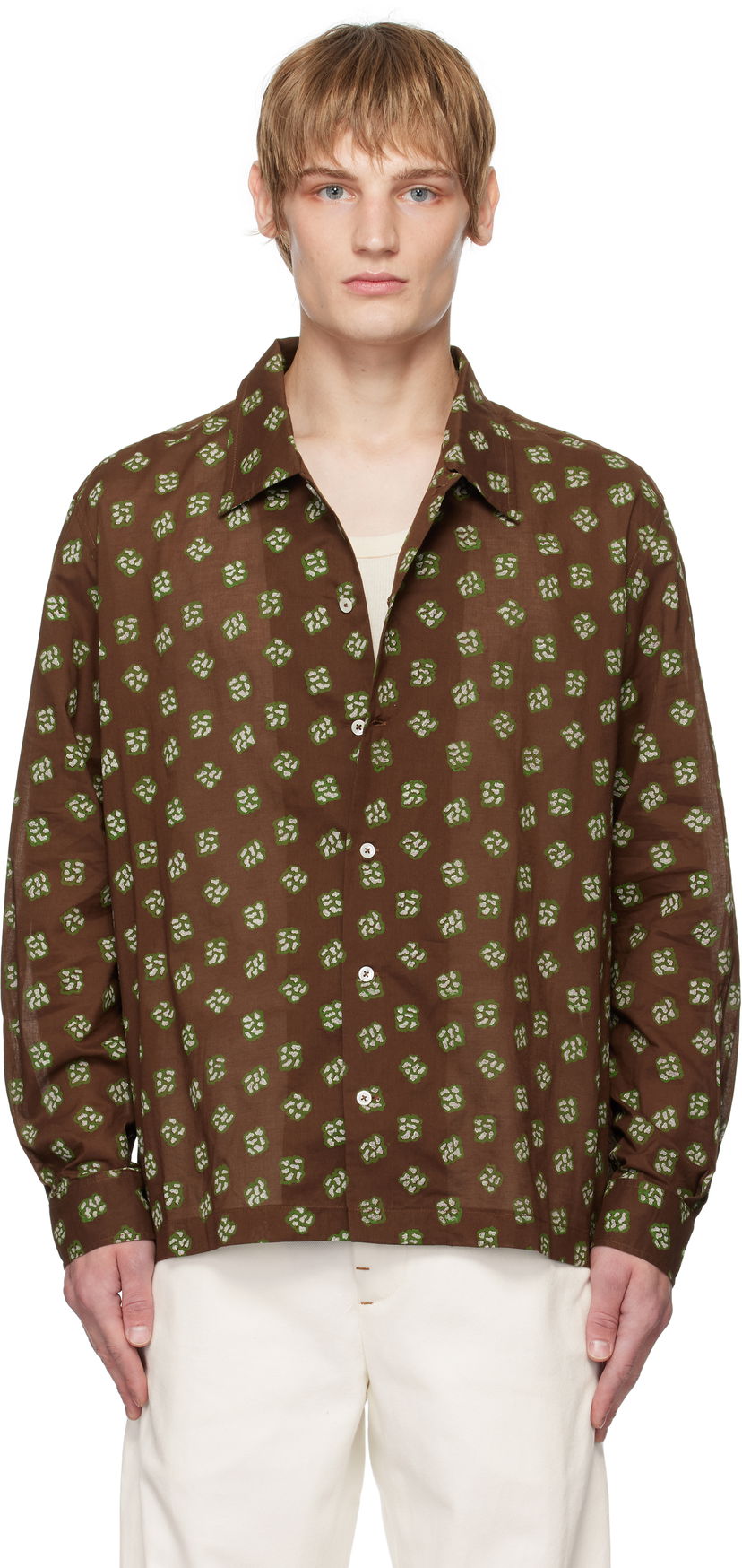 Сорочка Bode Hop Tree LS Shirt Коричневий | MRF24SH030