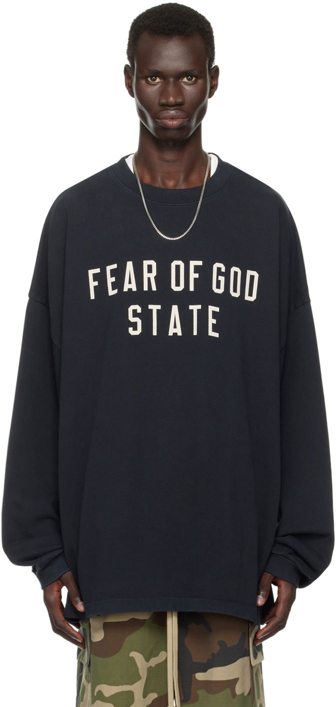 Cветр Fear of God Long Sleeve Crewneck T-Shirt чорний | 125BT242010F