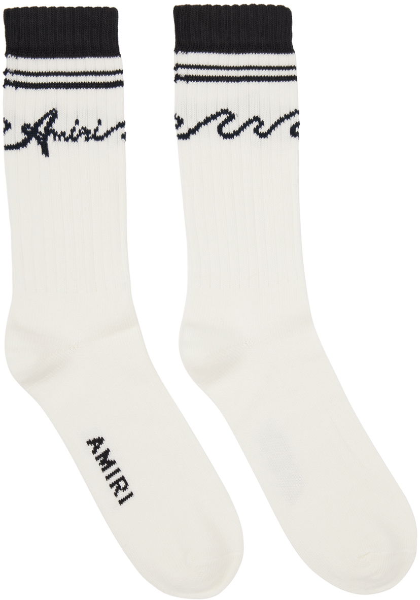 Шкарпетки AMIRI White & Black '' Wave Socks білий | AMACSK1010