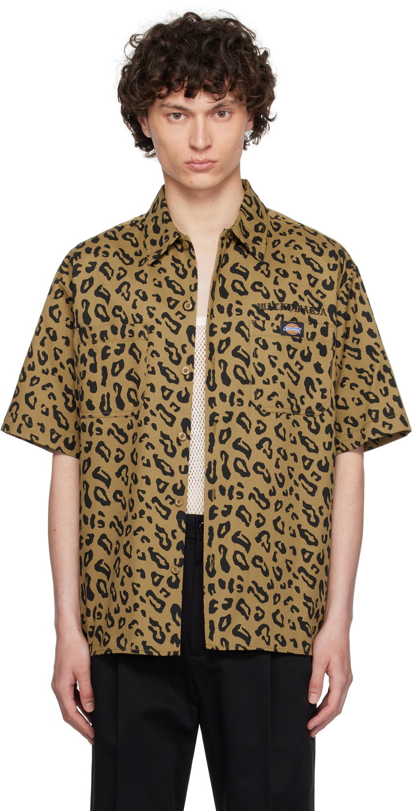 Сорочка WACKO MARIA WACKO MARIA x Dickies Leopard Print Work Shirt Коричневий | 25SS-WMS-DC02
