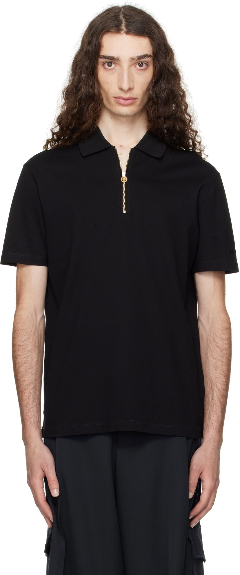 Сорочка поло Versace Versace Medusa Zip Polo чорний | 1018848_1A13492